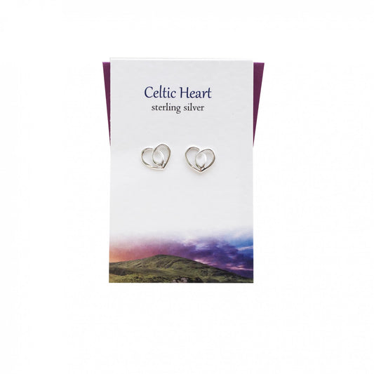 Celtic Heart Studs Card Gift Set