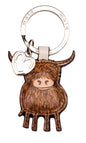 Leather Bella Highland Cow Keyring