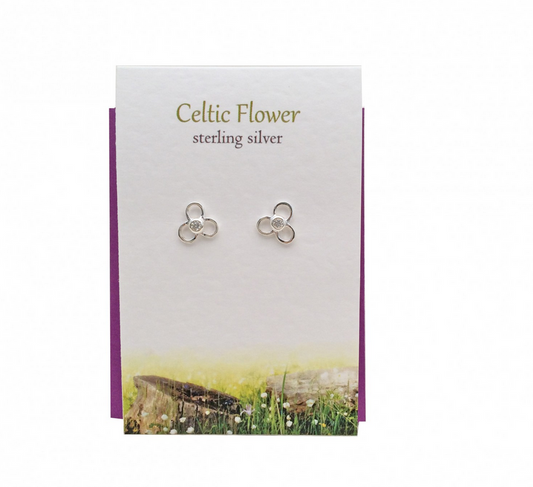 Celtic Flower Studs Card & Gift Set