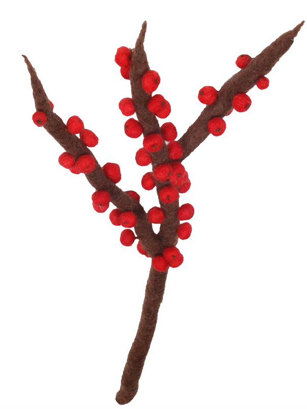 Felt Single Winter Berry Stick