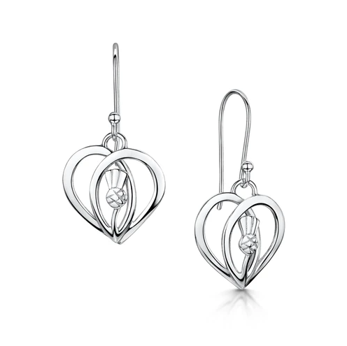 Thistle Heart Dangle Earrings