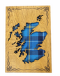 Arcaro Art Tartan Scotland Map Mountable Hanging Oak Wooden Wall Plaque