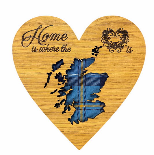 Tartan "Home Is Where The Heart Is" Wall Plaque