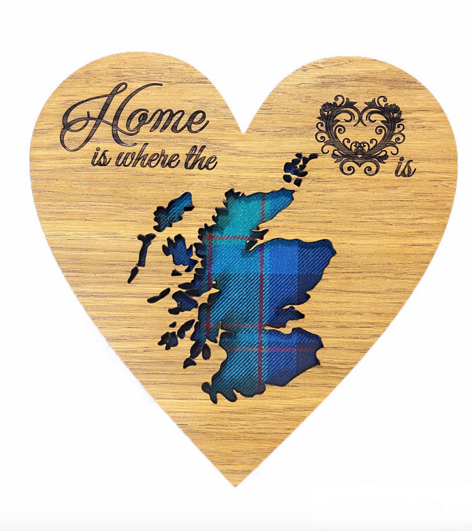 Tartan "Home Is Where The Heart Is" Wall Plaque