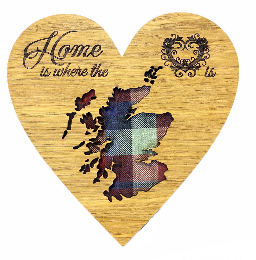 Tartan "Home Is Where The Heart Is" Wall Plaque