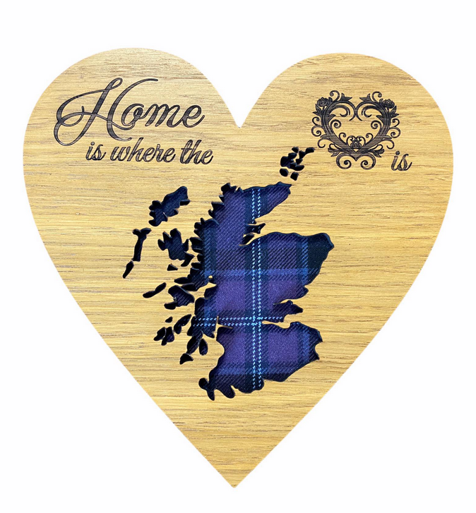 Tartan "Home Is Where The Heart Is" Wall Plaque