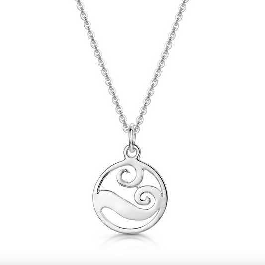 Scottish Coast Wave Sterling Silver Necklace