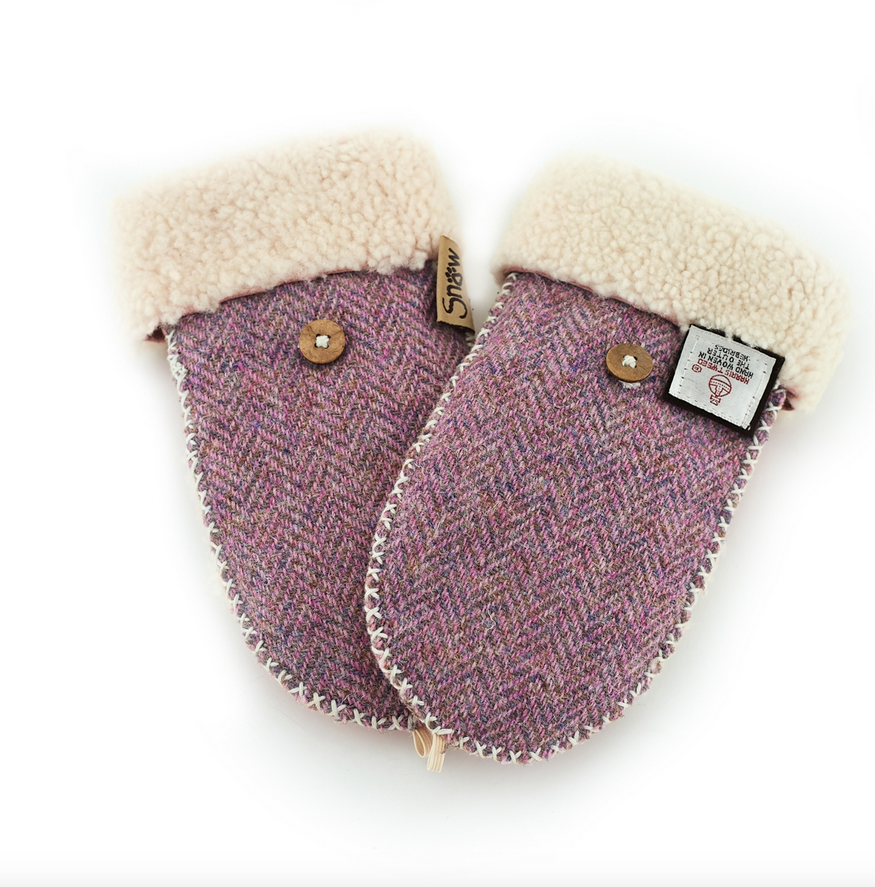 Small Sheepskin Pink Mittens