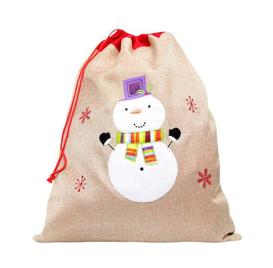 Hessian Snowman Gift Sack