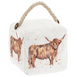 Highland Cow Cube Doorstop