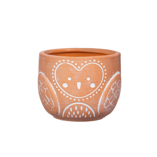 Olivia Owl Terracotta Mini Planter