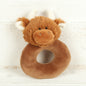 Scottish Brown Highland Cow Baby Rattle