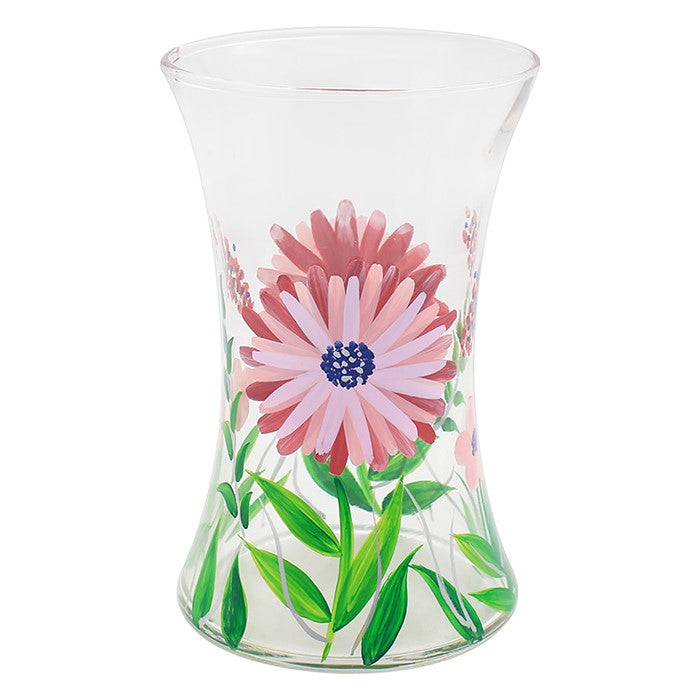 Pink Delphenium Glass Vase