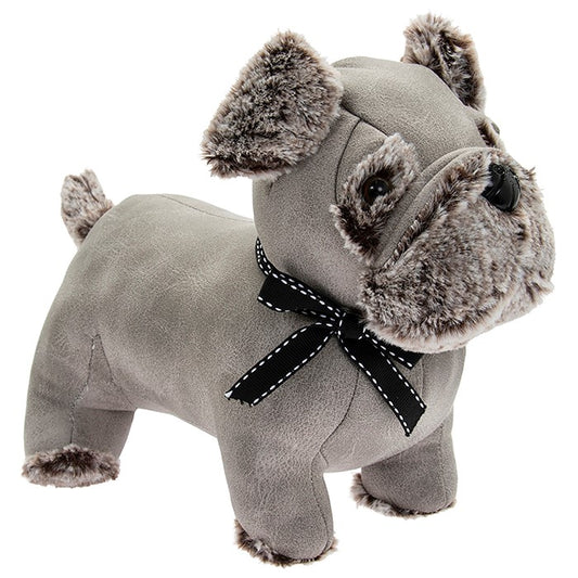 Super Cute Grey Pug Dog Doorstop