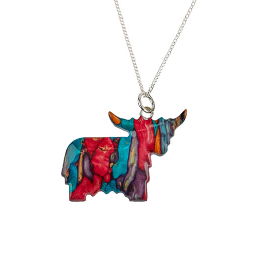 Heathergems Highland Cow Sterling Silver Necklace