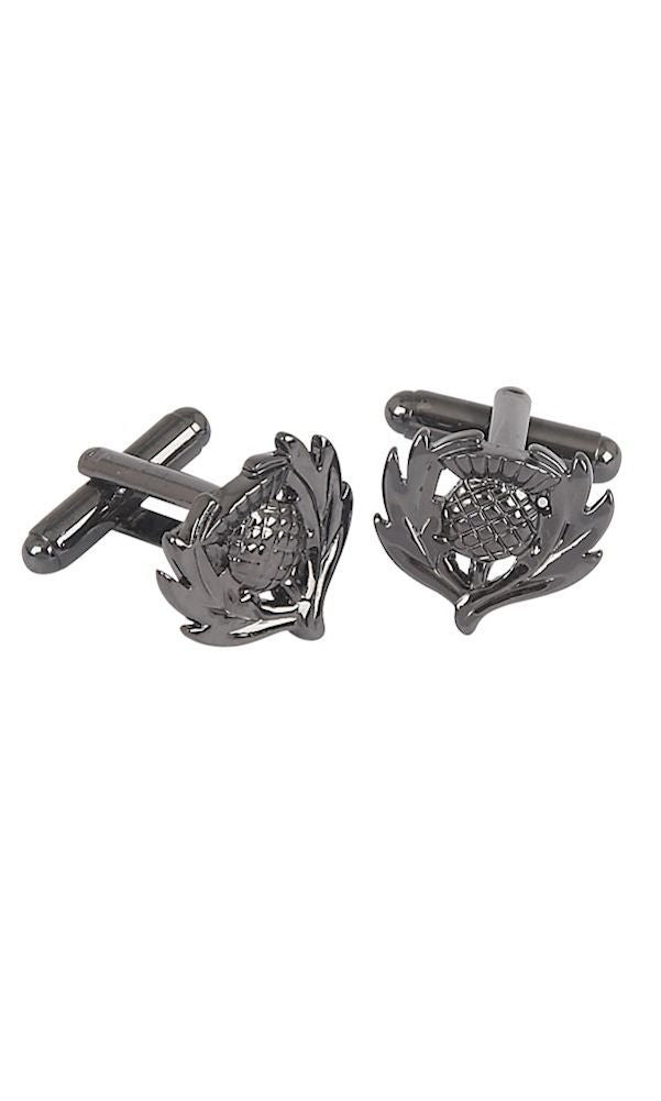 Blackened Chrome Thistle Cufflinks