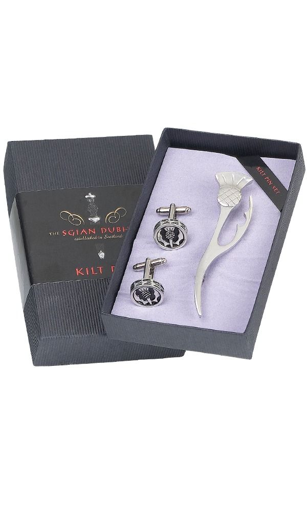 Thistle Kilt Pin & Cufflink Gift Set