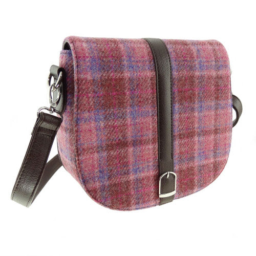 Pink Purple Tartan Shoulder Bag