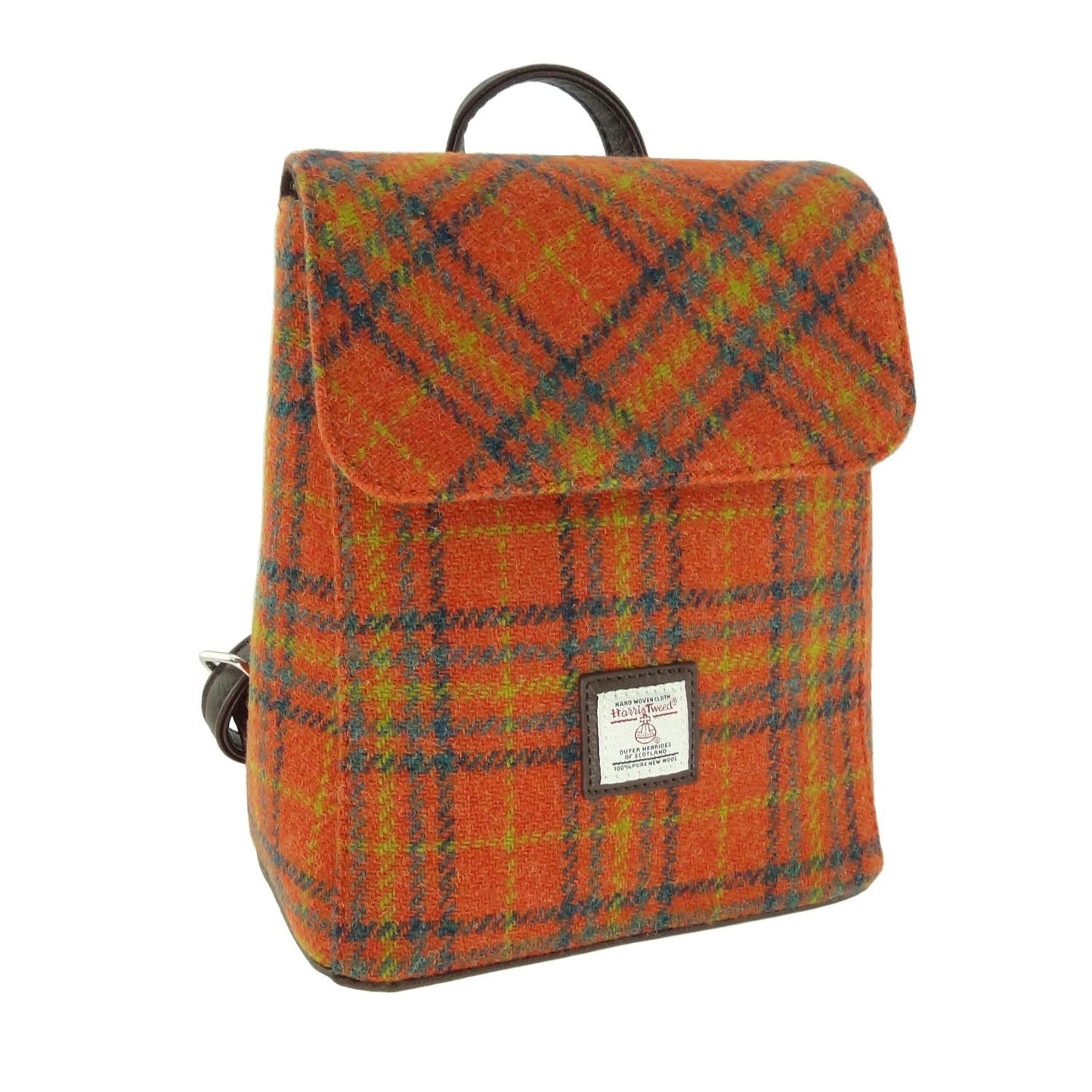 Deep Orange Tartan Mini Backpack