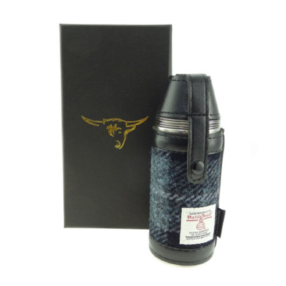 Black & Grey Tartan Hunting Flask