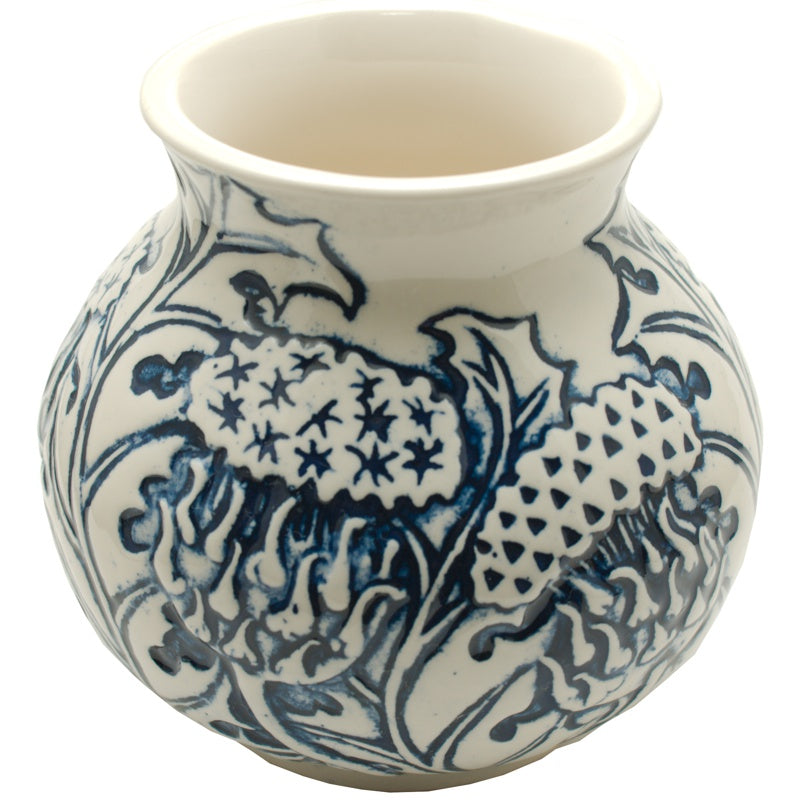 Ceramic Blue Thistle Bud Vase