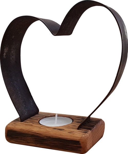 Heart Candle Holder Whisky Barrel Stand