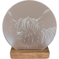 Highland Cow Round Candle Holder Whisky Barrel Stand