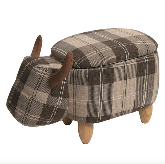 Brown Highland Cow Foot Stool