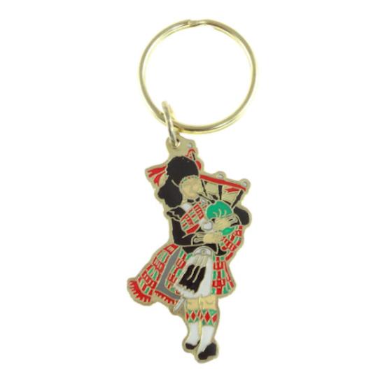 Metal Scottish Piper Keyring