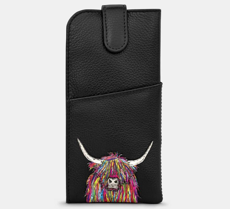 Rainbow Scottish Highland Cow Glasses Case