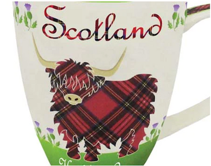 Tartan Highland Cow China Mug