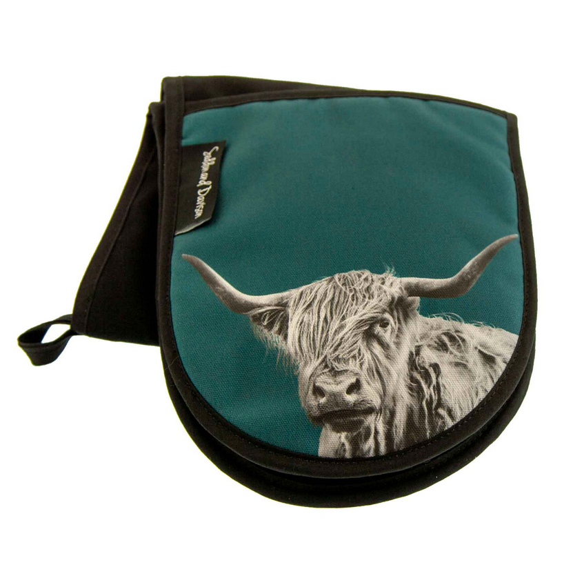 Highland Cow Double Oven Gloves - 3 Colours