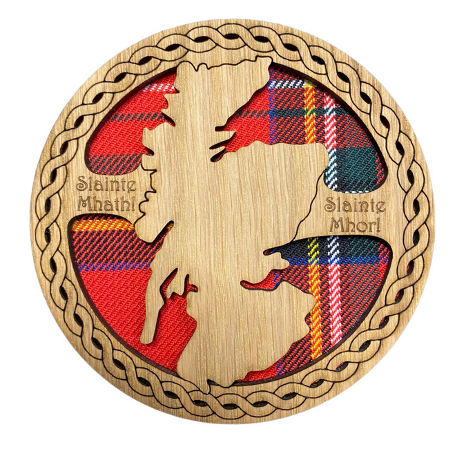 Wooden Scotland Coaster - 3 Tartans