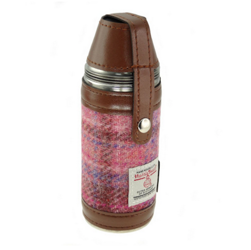 Pink Purple Tartan Hunting Flask