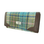 Light Blue Sage Green Tartan Long Purse