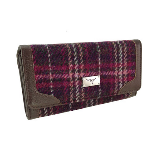 Purple Tartan Long Wallet