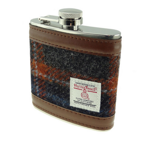 Navy & Orange Rust Hip Flask