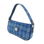 Light Blue & Yellow Tartan Baguette Handbag