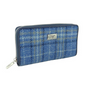 Light Blue Yellow Tartan Zip Round Purse