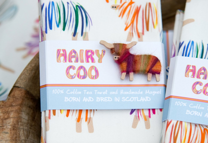 Hairy Coo Highland Cow Tea Towel