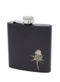 Thistle Matt Black Hip Flask