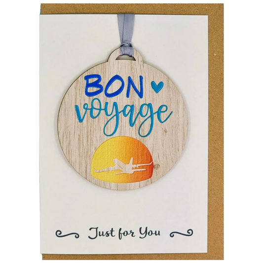 Bon Voyage Wooden Hanger Card