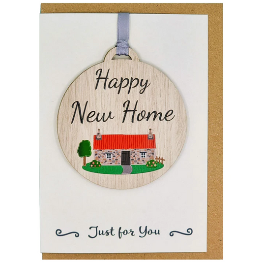 Happy New Home Wooden Hanger Card