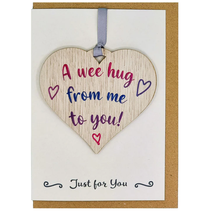 A Wee Hug' Wooden Hanger Card