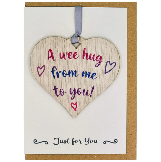 A Wee Hug' Wooden Hanger Card