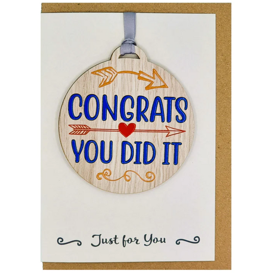 Congrats You Did It' Wooden Hanger Card