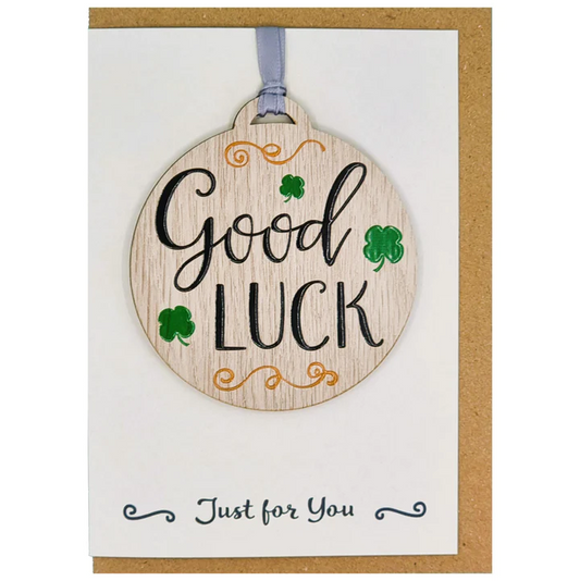 Good Luck' Wooden Hanger Card