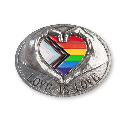 Polished Pride LGBTQ+ Love Heart Kilt Buckle