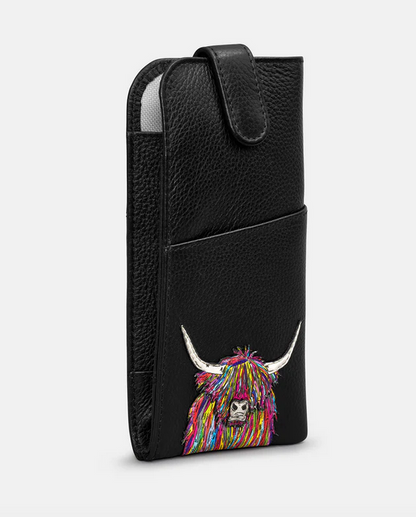 Rainbow Scottish Highland Cow Glasses Case