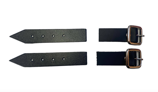 Black Kilt Strap & Leather Tab Buckle - 1" x2